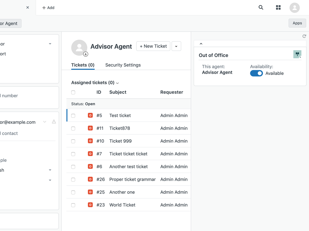 Out of Office dashboard view — Product and Project Management app on the Zendesk Marketplace